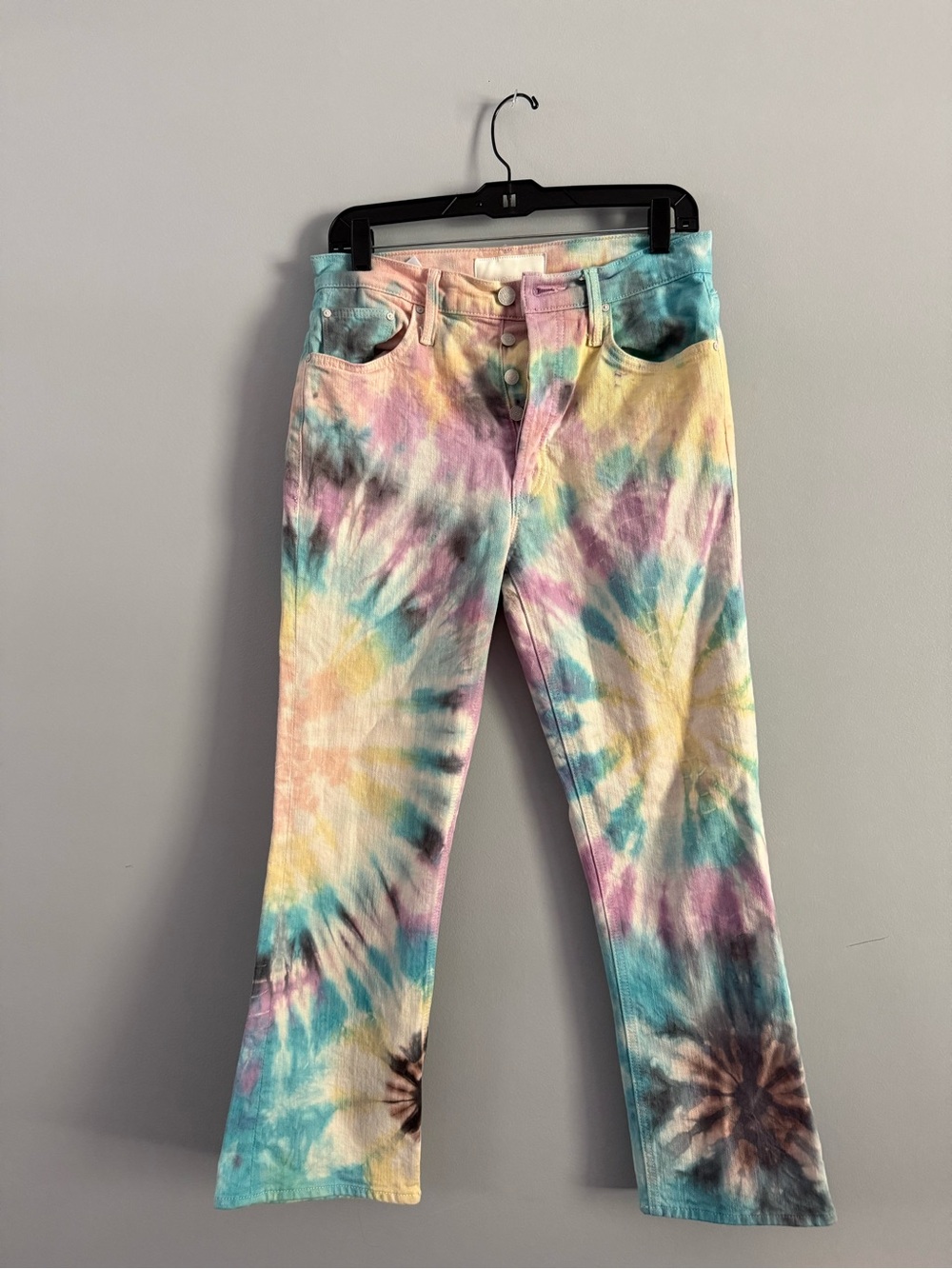 MOTHER The tripper - swirling secrets Tie-Dye Pastel Women’s Jeans cropped sz 29